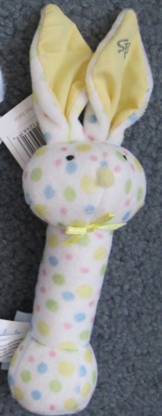   Bunnies Stick Plush Rattle easter Baby Toy Beanie Stephan Lovey  