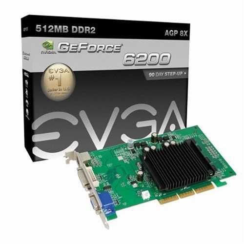 EVGA 512 A8 N403 LR GeForce 6200 LE AGP Graphics Card  