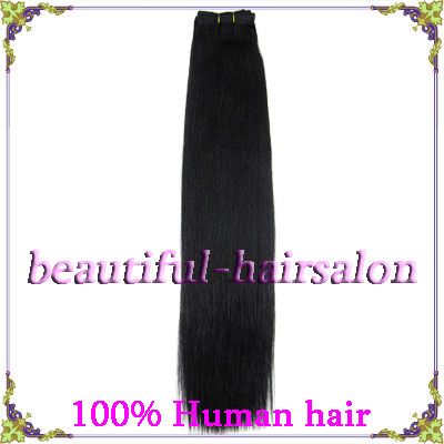   30CM Virgin Brazilian Straight Remy Human Hair Weft/Extensions#1B,100g