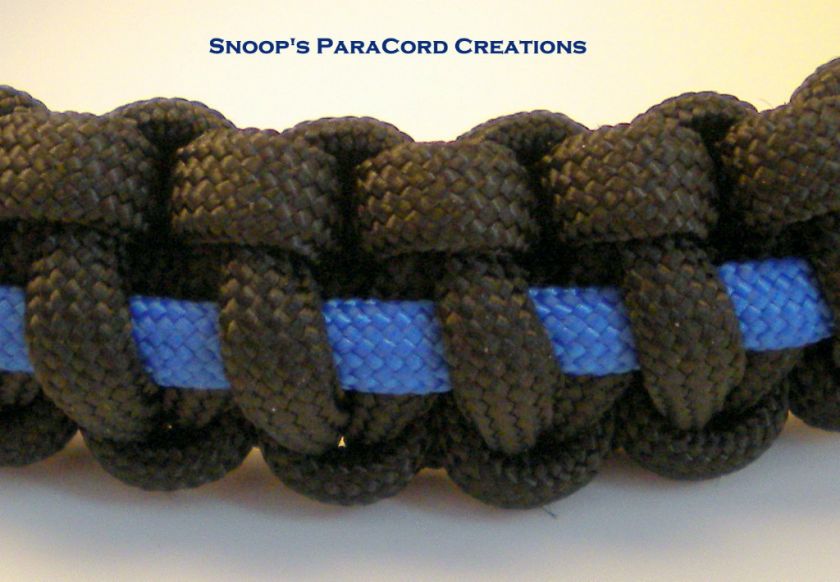 Thin Blue Line   Custom Size   Law ParaCord Bracelet  