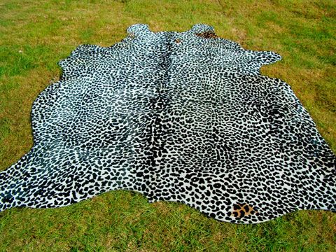 LEOPARD Print/Printed COWHIDE SKIN Rug COW HIDE CHEETAH DC0617  