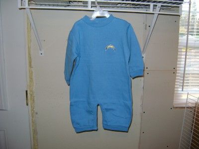 San Diego Chargers Fleece Romper Long Sleeve Onesie 12 Months NWOT 