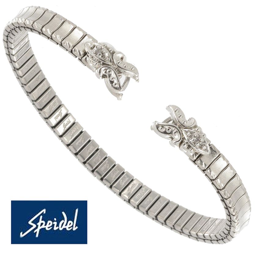 White Gold GP Diamond Watch Band C Ring Hook  