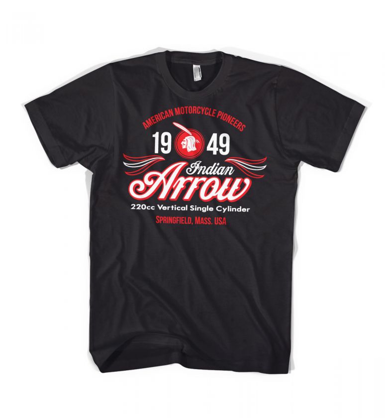 Indian Motorcycles 1949 Arrow single vintage retro biker style t shirt 