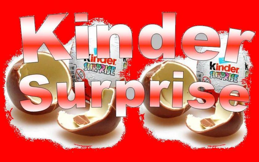 100 KINDER SURPRISE EGG EGGS TOYS UNMADE INBAG + PAPERS  