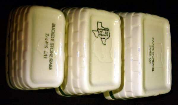 Oblong Advertising Bowls= TEXAS ~Buckeye Stoneware~  