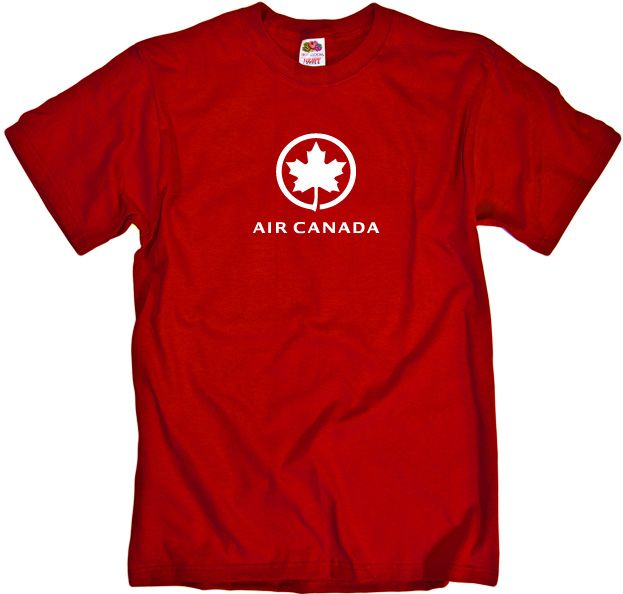 Grab this great Air Canada airline logo T Shirt in black with cool red 