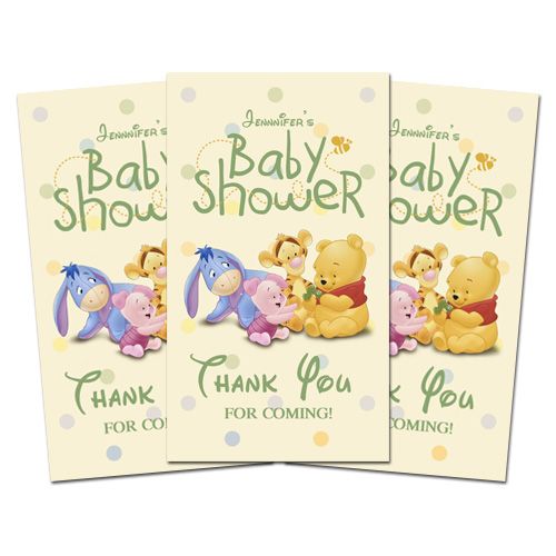 10 BABY POOH BABY SHOWER Party Favor THANK YOU TAGS  