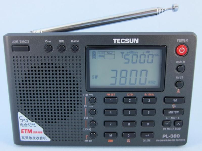 TECSUN PL 380 Black FM Stereo/AM World Band DPS Radio  