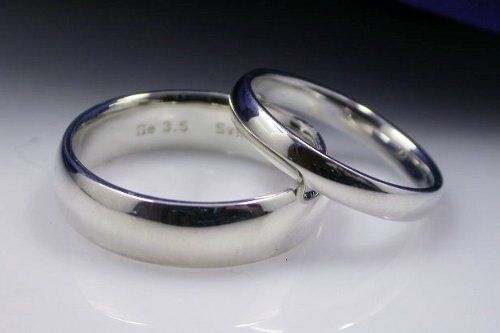 ARGENTIUM Sterling Silver 2 Wedding Bands Promise Rings  