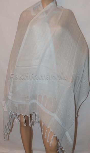 Love Quotes Metallic Waterfall Linen/Viscosa Scarf Wrap  