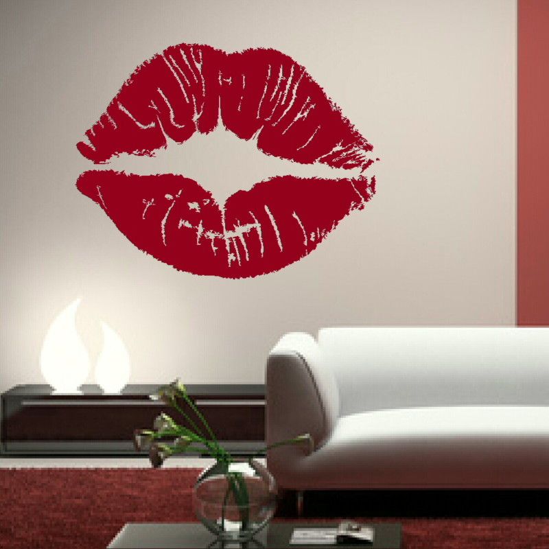   PUCKERED LIPS WALL ART STICKERS DECALS GIANT removable vinyl WO26