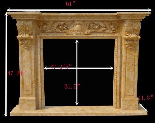 marble roman pillar column fireplace mantel surround  