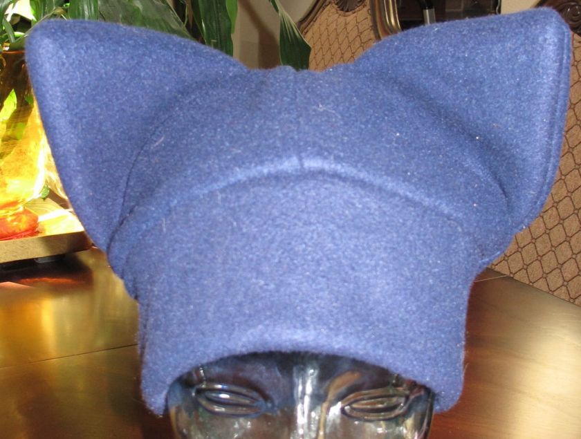 Cosplay dark blue fleece warm ski cat ear hat in 5 sizes  