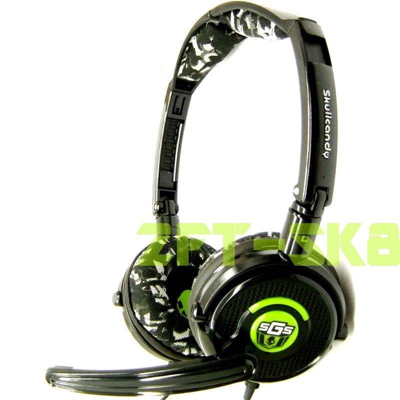 SKULLCANDY LOWRIDER XBOX 360 HEADSET HEADPHONES BLACK GREEN NEW  