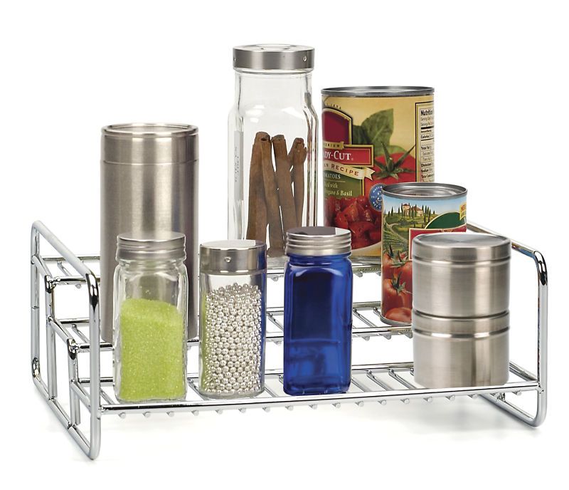 NEW STAINLESS STEEL SPICE JAR CAN CABINET STORAGE RACK  