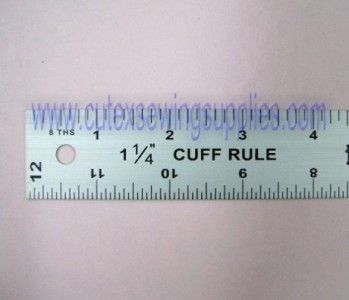 CUFF WIDTH RULER 12 X 1 1/4 ALUMINUM CUFF WIDE RULER  