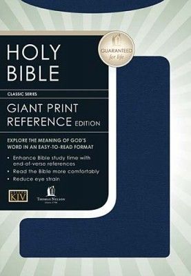  Personal Size Giant Print Reference Bible Blue Bonded Leather Super 