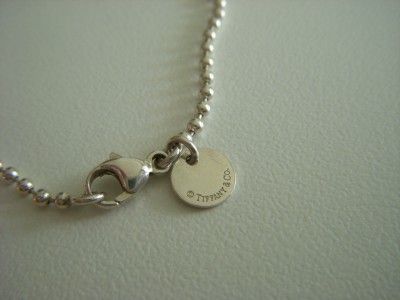 Tiffany & Co. T & CO 1837 Dog Tag Necklace Bead Chain  