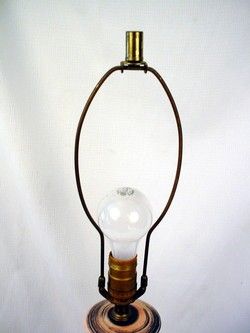   Retro Modern Funky Table Desk Lamp w/Shade Harp & Finial NICE  