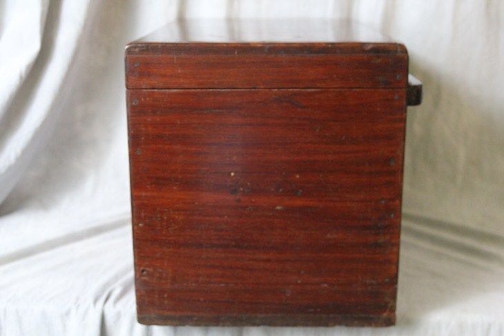 L378 ANTIQUE MAHOGANY LOCKING MAHOGANY BLECKMANN SOLINGEN GERMANY BOX