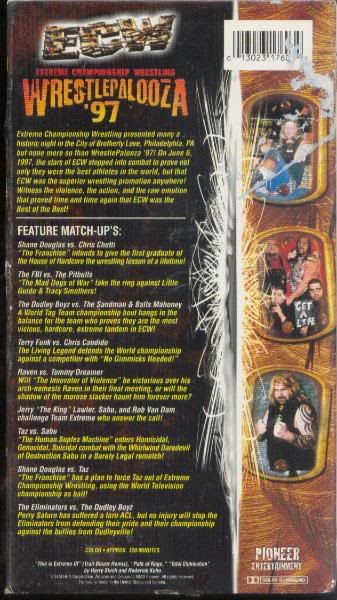 ECW Wrestling Wrestlepalooza TAZ SABU SANDMAN 1997 VHS  