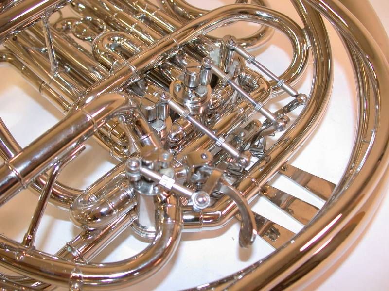 Rossetti Nickel Double French Horn Bb/F, Four Rotaries, NEW w/ Case 